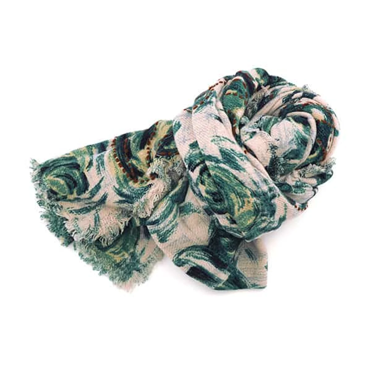 Var.1647/3 Tulipano Fondo Panna con Rose Verde Scuro