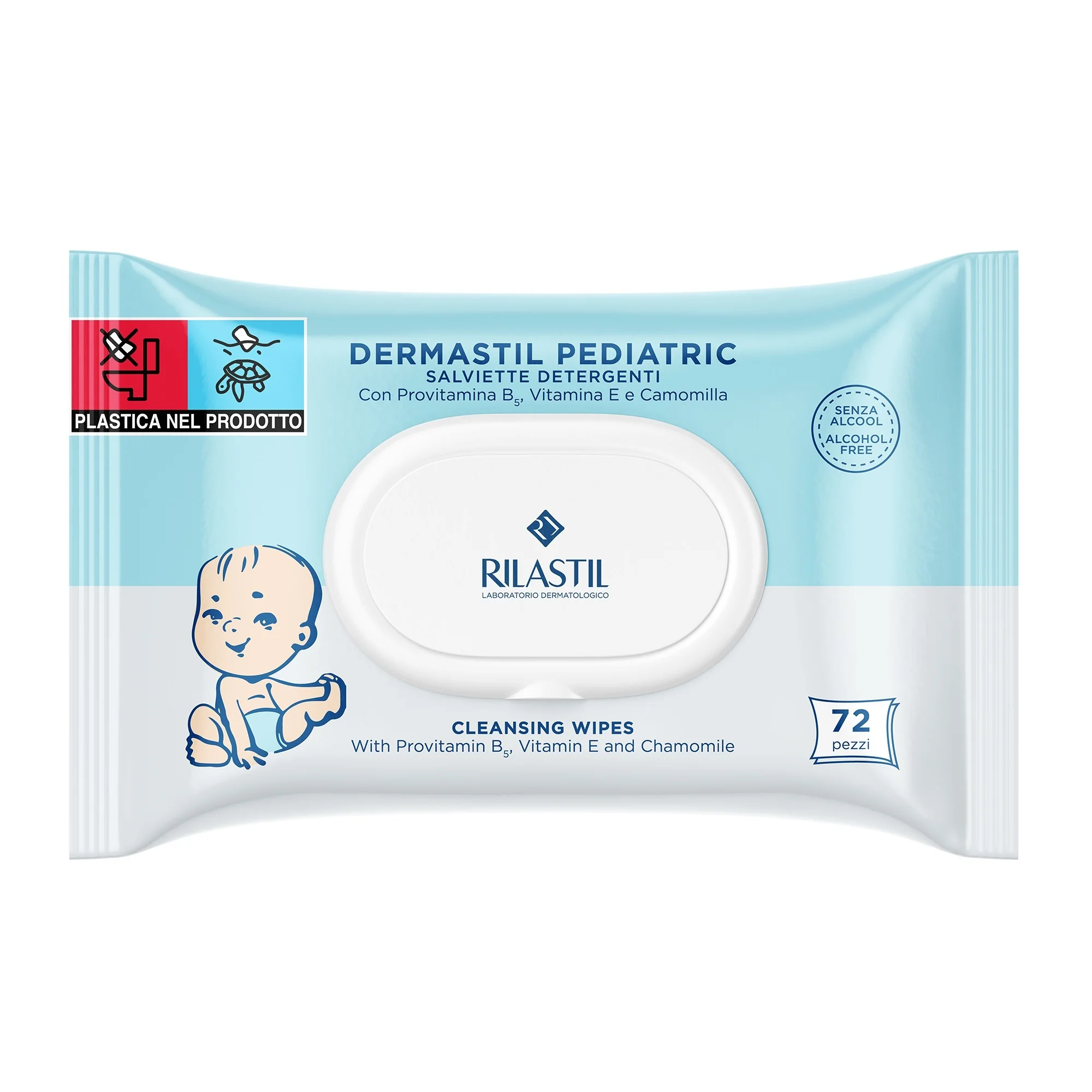 Pediatric - Salviette detergenti con provitamina B5, vitamina E e camomilla