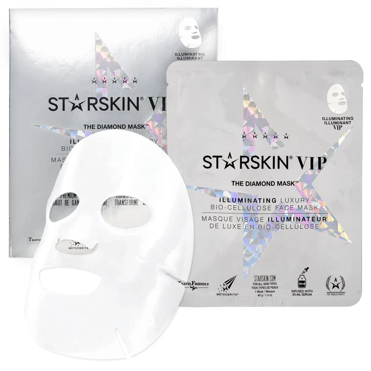 VIP THE DIAMOND MASK™ Illuminating Bio-Cellulose Face Mask