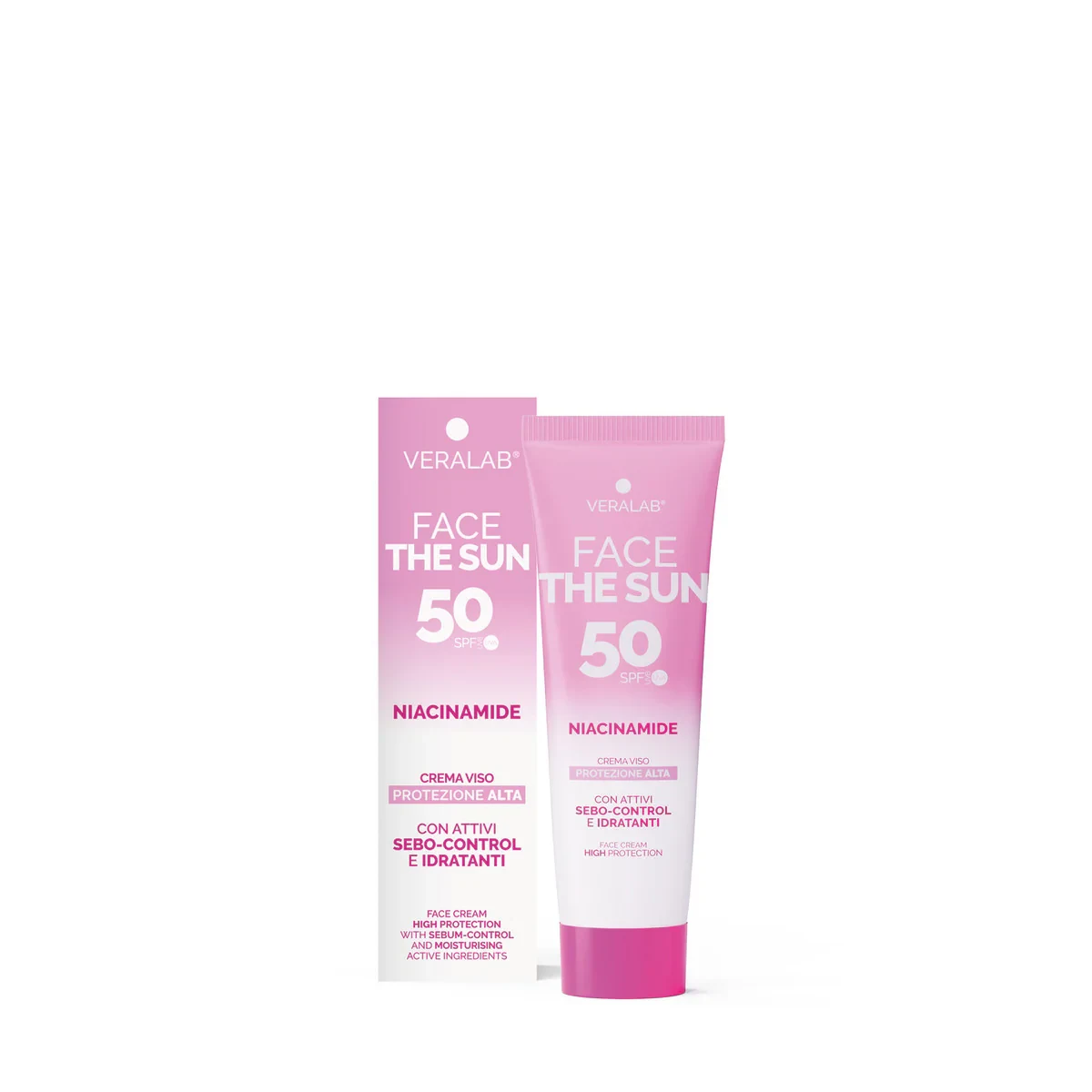 FACE THE SUN NIACINAMIDE - Crema viso SPF50 con attivi sebo-control e idratanti